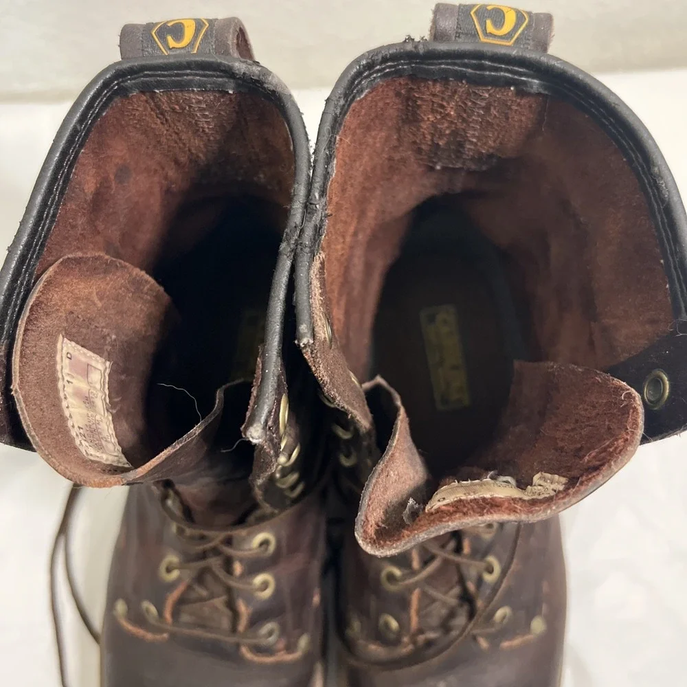 Carolina 1821 Mens 10M Brown Leather Steel Toe Logger 8